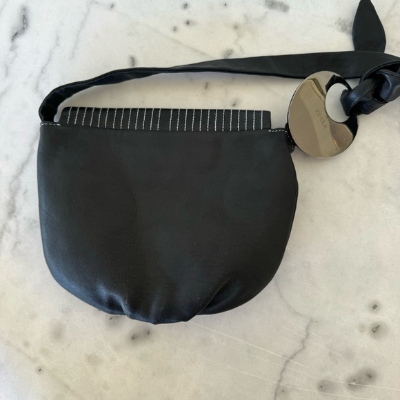 FURLA Genuine Leather Black with Contrast Stitching Crossbody Purse Bag - Picture 11 of 14